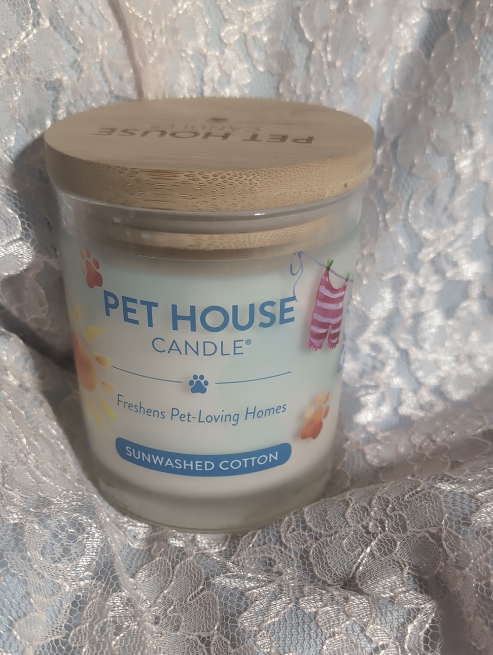 Pet House Sunwashed Cotton Candle - Light Blue - Pet Odor Neutralizer